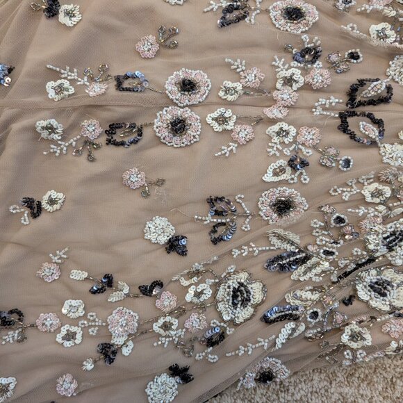NEEDLE & THREAD Embellished Tulle Midi Dress Blush/Champagne US 4 UK 8 - Picture 8 of 10